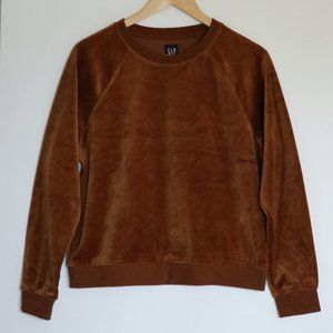 Gap Brown Velour Crew Neck Shirt NWOT
